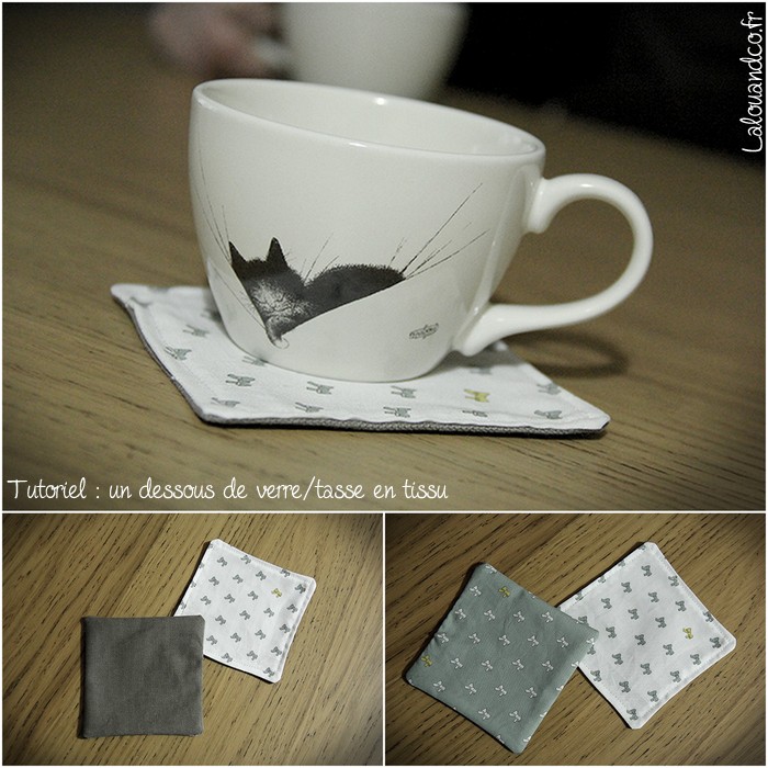 Tutoriel : des dessous de verre & tasse en tissu