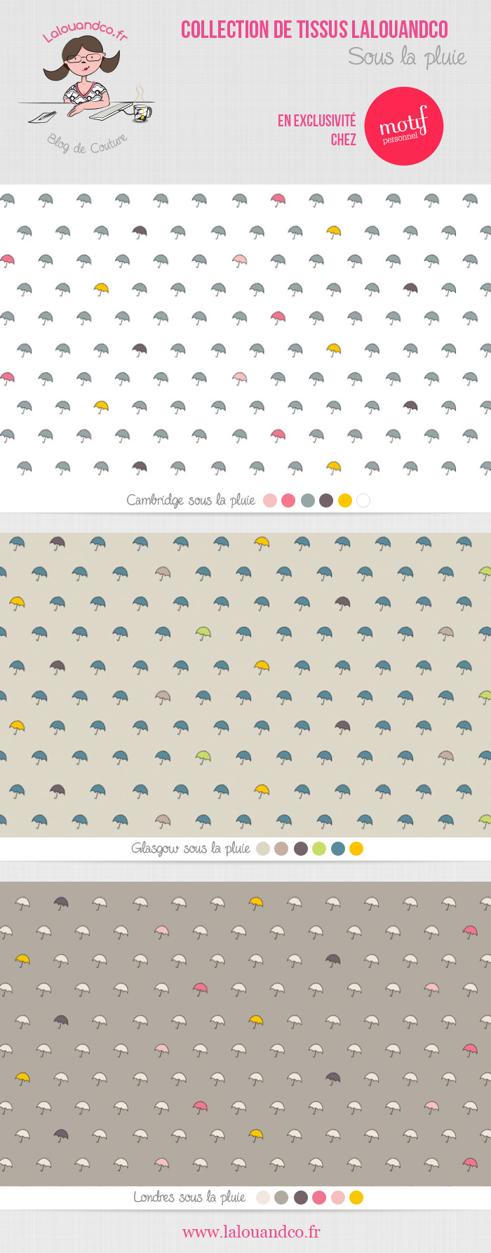 Tissus "Sous la pluie" Lalouandco