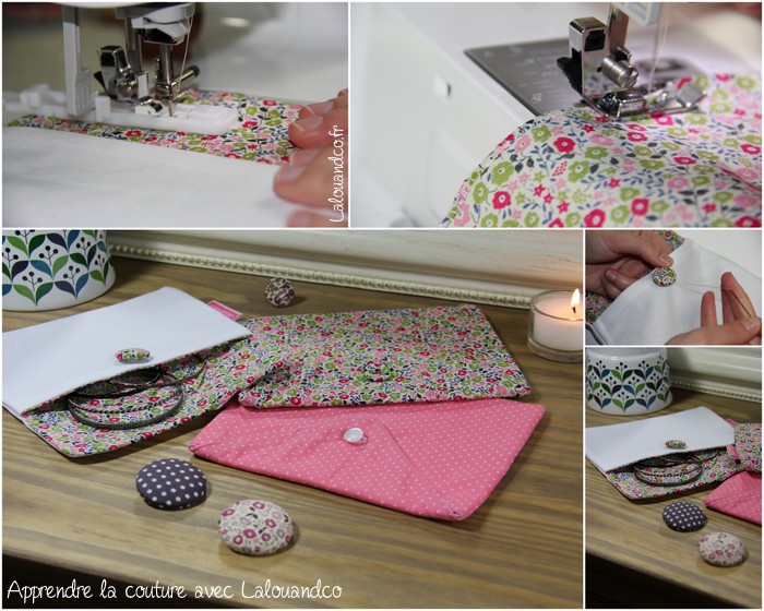 Apprendre la couture avec Lalouandco : la pochette à fille [projet à coudre & cadeau] + EDIT