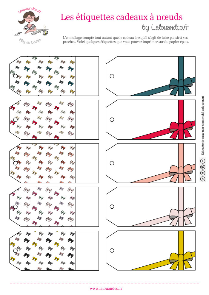 Freebie : Des étiquettes cadeaux à noeuds !