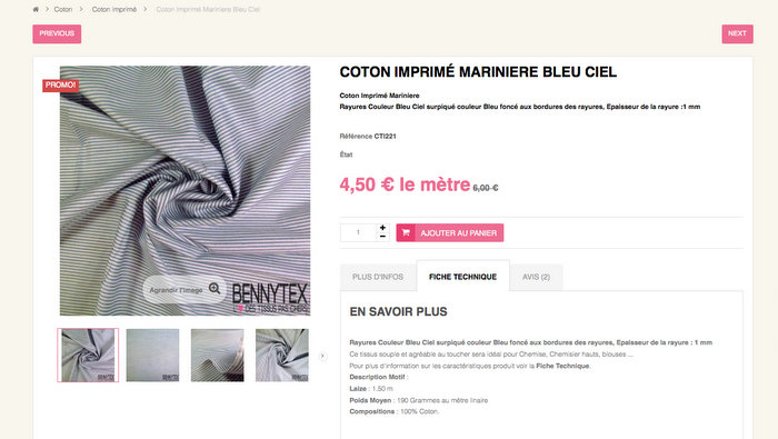 Bennytex-coton-imprime-mariniere-pas-cher